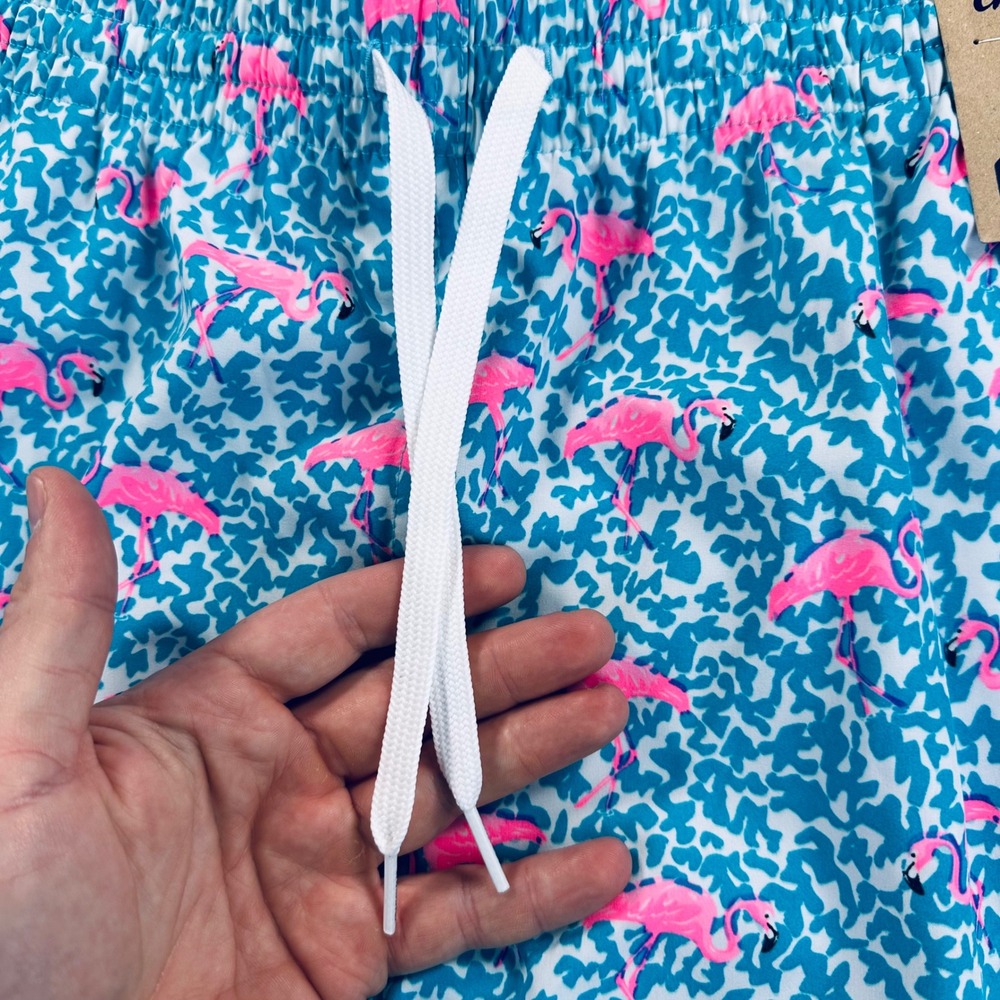 Chubbies Mens 2XL 5.5" Mesh Lined Domingos Are For Flamingos Swim Trunks Blue - Picture 6 of 14